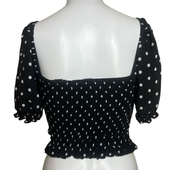 Forever 21 Black and White Polka Dot Blouse Size Small - Picture 2 of 4